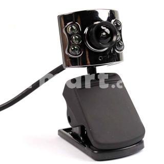 1.3MP USB HD PC Webcam with 6 LED and Microphone Black